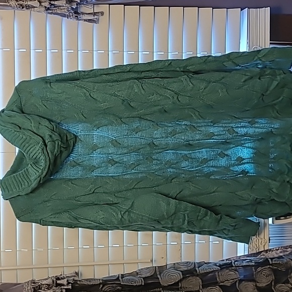 New in package, Xtra long green cardigan with hood and pockets. Size 4X. - Picture 5 of 6